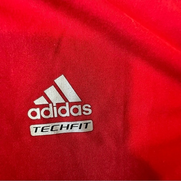 ADIDAS Climalite tech fit Short Sleeve red Athletic Shirt. Size large - Picture 9 of 11